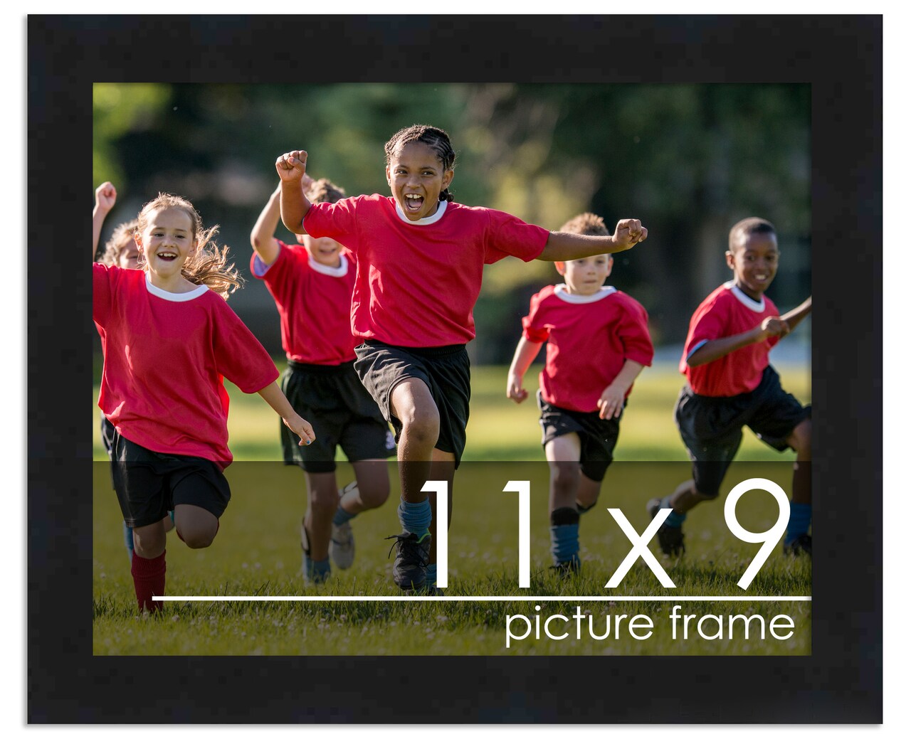 Photo Size Simple Black Picture Frame - UV Acrylic, Foam Board Backing, Hanging Hardware